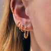 Linda Tahija -  Huggie Rainbow Min Yellow Gold Earrings