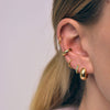 Linda Tahija -  Huggie Green Onyx Mini Gold plate earrings
