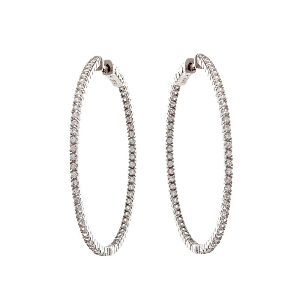 Sybella  - Hoops CZ Silver 40mm Earrings