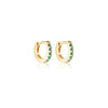Linda Tahija -  Huggie Green Onyx Mini Gold plate earrings