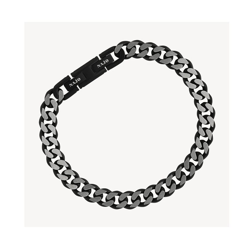 Najo - Nero Men’s Steel Curb Chain Bracelet (Bold)