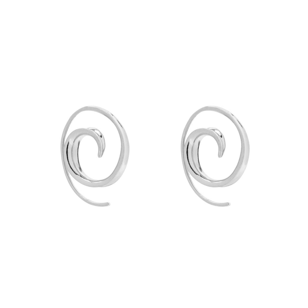 Najo - Spiral Silver Earrings