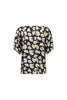 Vassalli - Thea - Printed V Neck Top with Floaty Sleeve