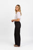 Vassalli - Wide Leg Full Length Pant with Elastic Back Waistband