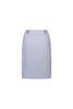 Vassalli - Blue Stripe - Knee Length Skirt with Contrast Buttons and Trim