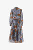 Flo & Frankie - Adair Khaki Floral Long Sleeve Tiered Shirt Style Maxi Dress