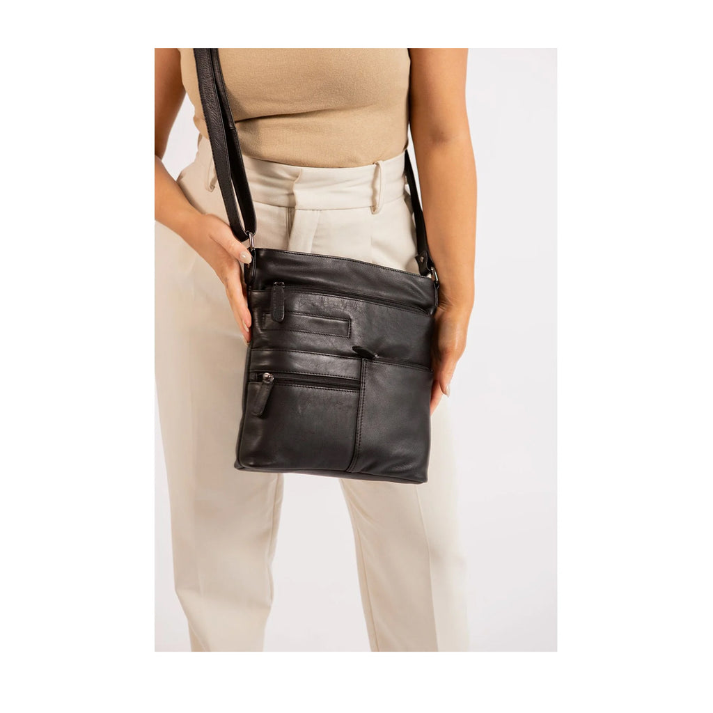 Leather Shoulder Bag Liane - Black