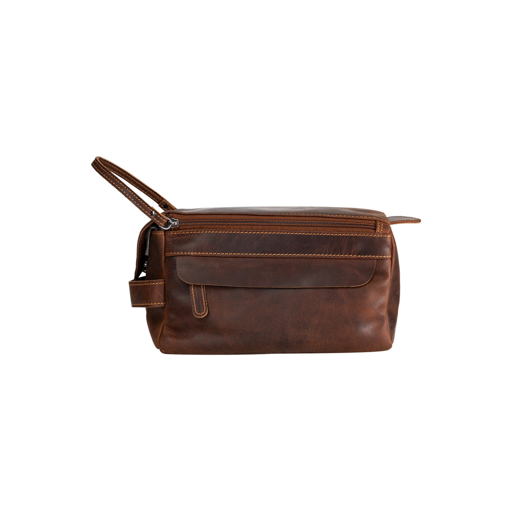 Toiletry Bag Leather 2 Zip