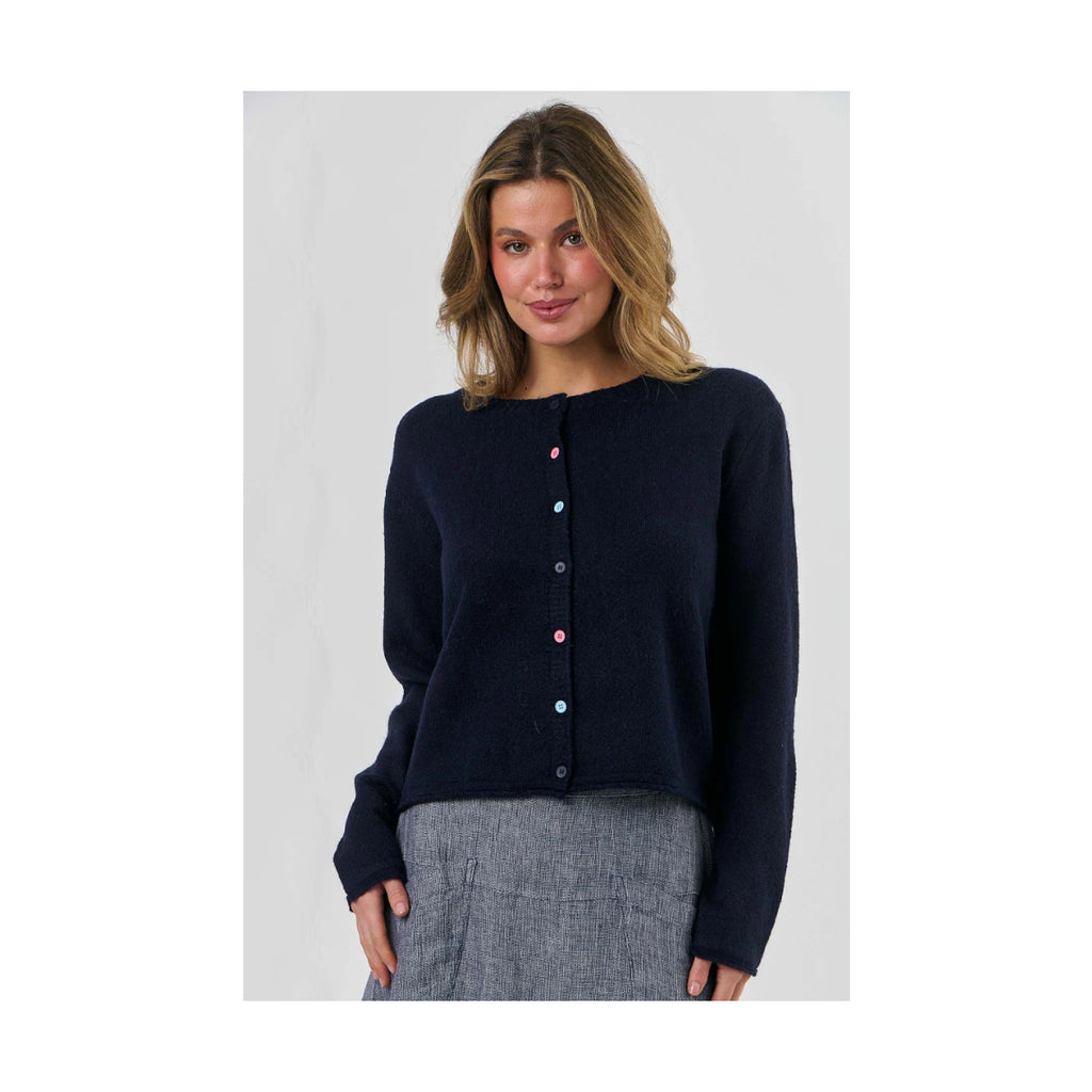 Olive et Julie - Navy Cardigan with Contrast Buttons