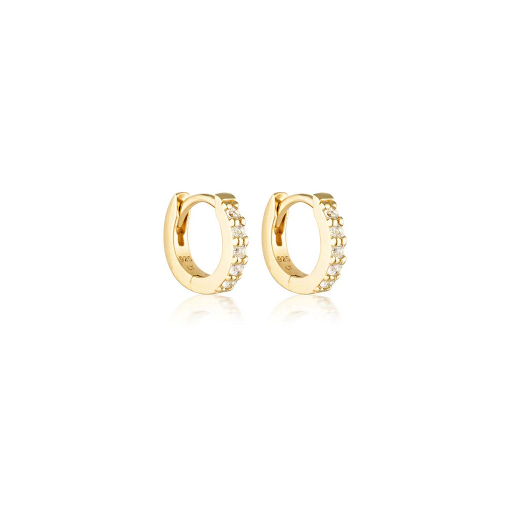 Linda Tahija - Mini White Topaz Gold Plate earrings