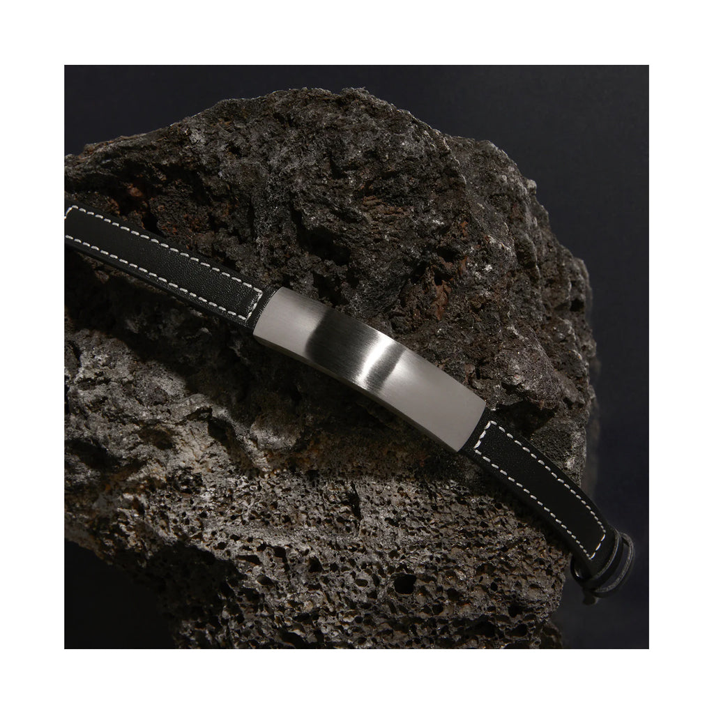 Najo - Memento Men’s Leather Buckle Identity Bracelet