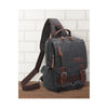 Canvas Single Strap Sling Bag Backpack - Black