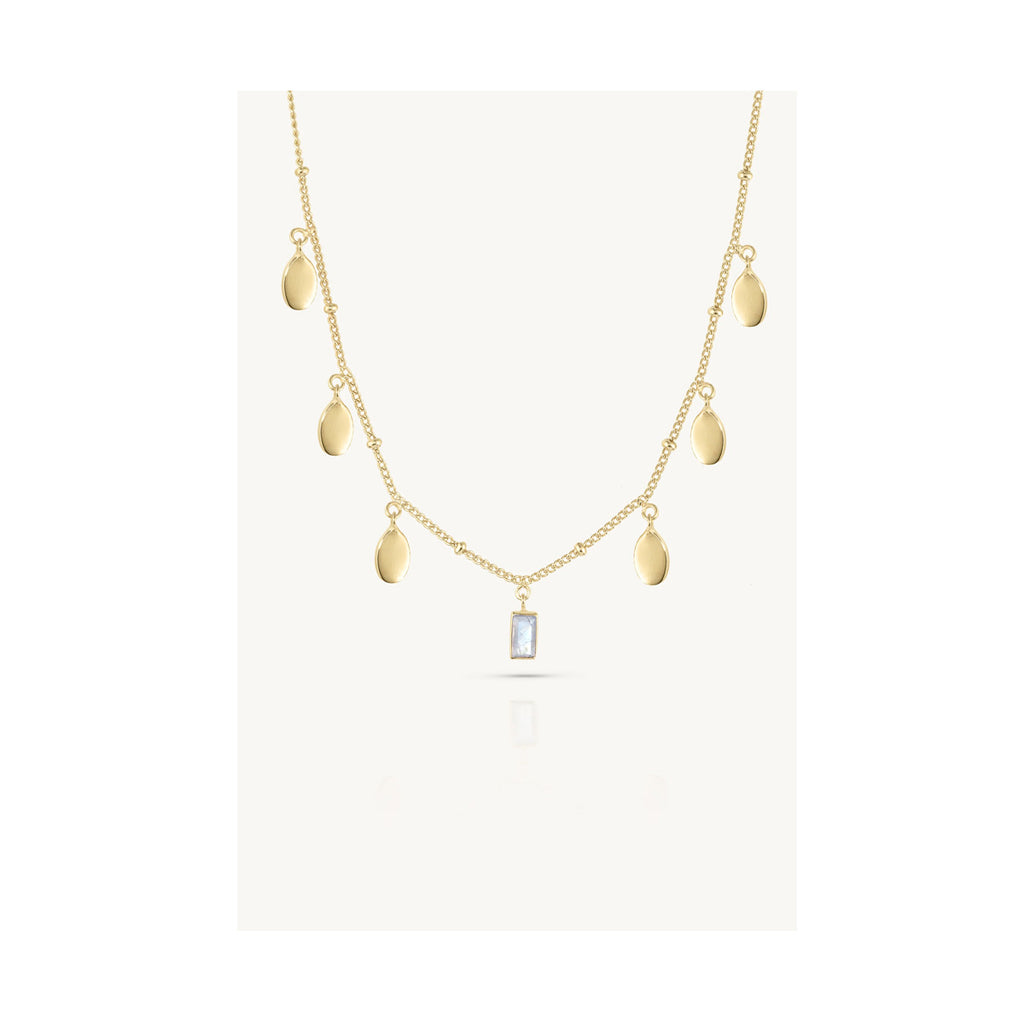 ToniMay - Petal Moonstone Yellow Gold Plate Necklace