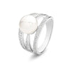 Ikecho Pearls -  Wide 10mm FWP CZ Layla Ring