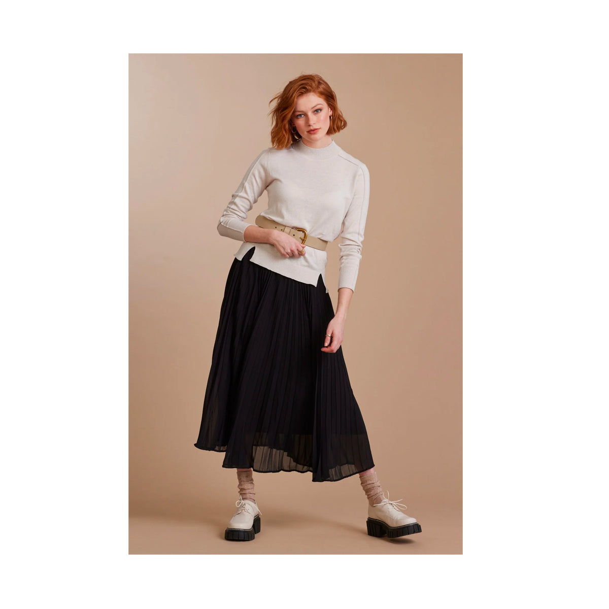 Arket navy pleated outlet skirt