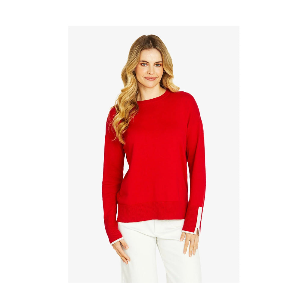 Ping Pong - Tessa Tipped Pullover in Scarlett