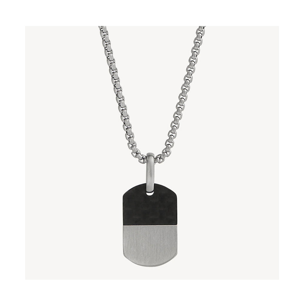 Najo - The Aviator Carbon Fibre and Steel Dog Tag Pendant