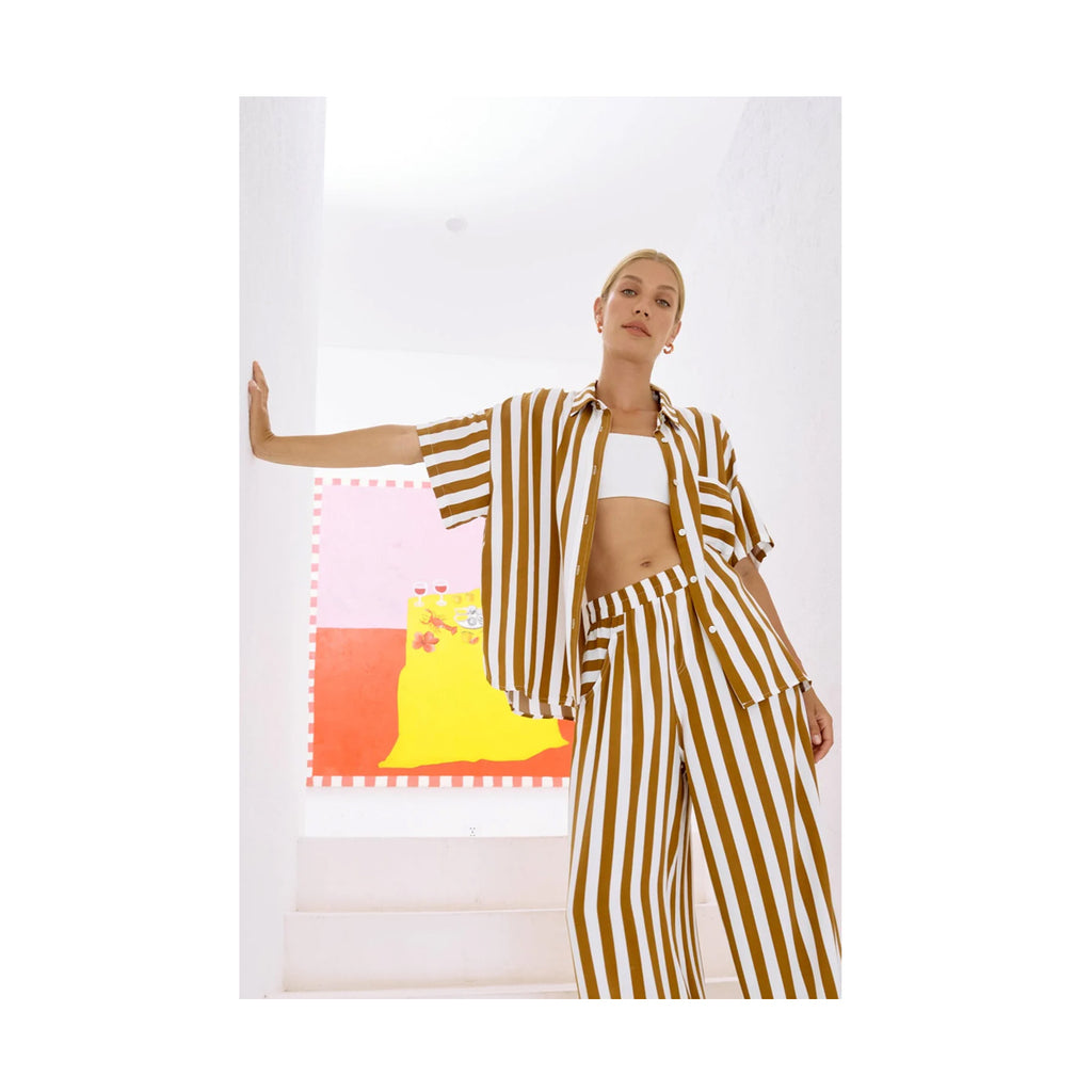 Eb & Ive - Treville Stripe Shirt -  Caramel