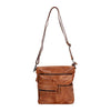 Leather Soulder Bag - Liane -  Cognac