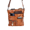 Leather Soulder Bag - Liane -  Cognac