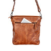 Leather Soulder Bag - Liane -  Cognac