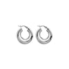 Najo -  Double Hoop Silver earrings