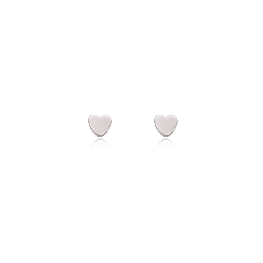 Linda Tahija - Stud Heart Silver Earrings
