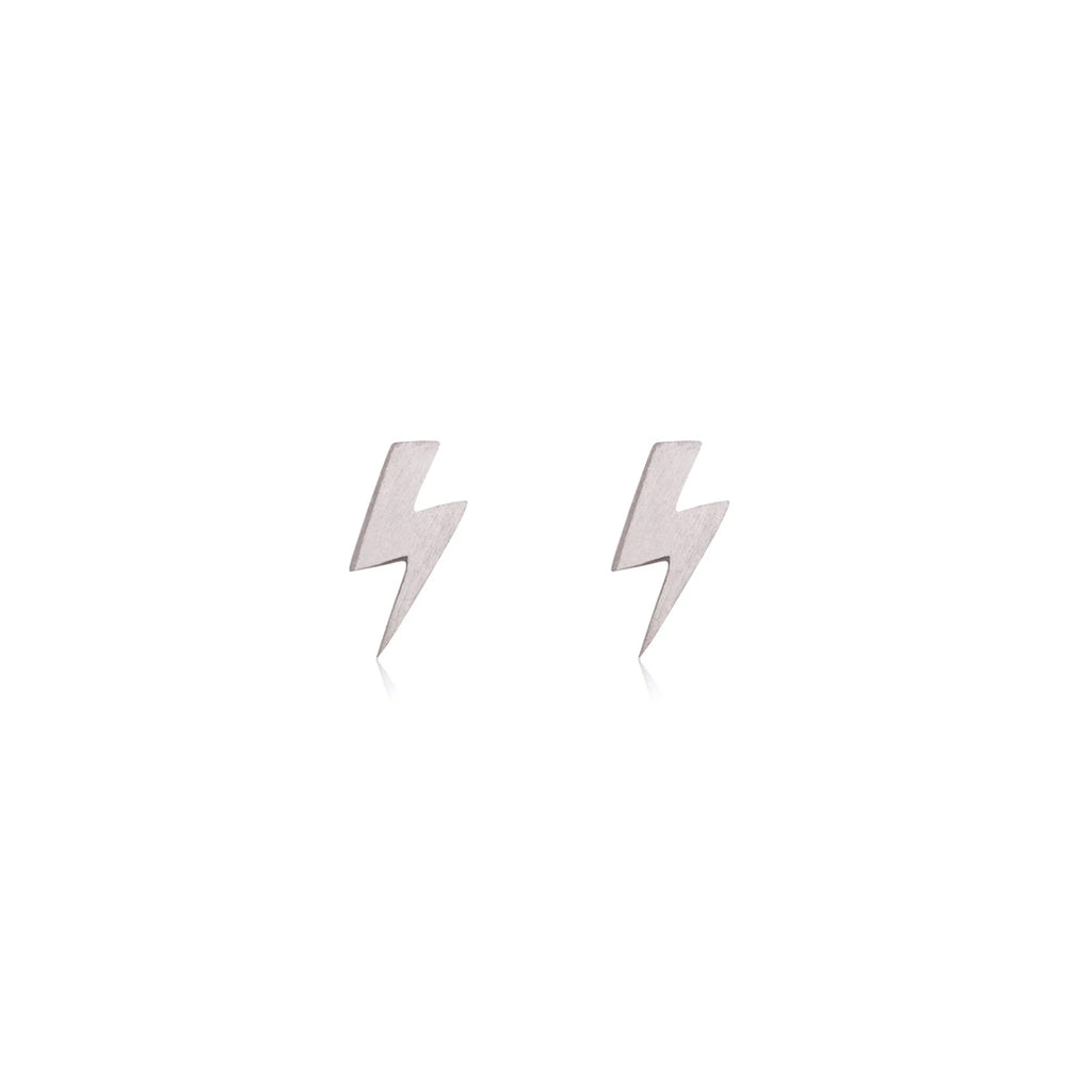 Linda Tahija - Stud Lightn Bolt Silver Earrings