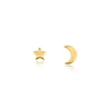 Linda Tahija - Stud Star Moon Gold Plate Earrings