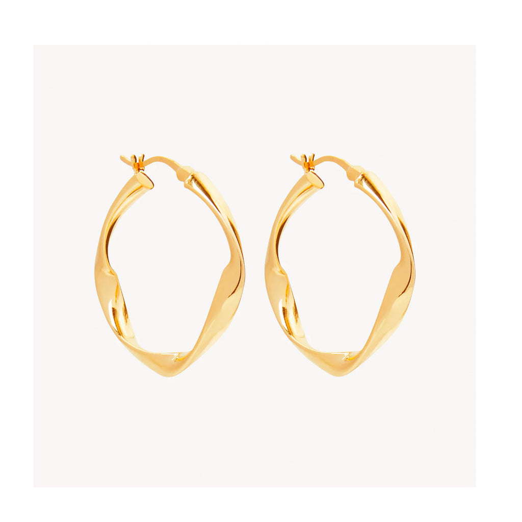 Najo - Twist Hoop Yellow Gold Earrings