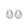 Najo -  Double Hoop Silver earrings